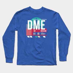 Moscow, Russia (DME) Airport Code Baggage Tag Long Sleeve T-Shirt